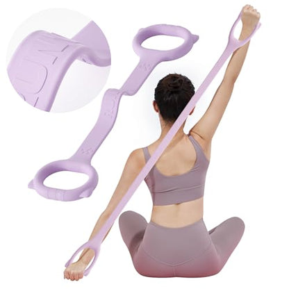 Figure 8 Workout Resistance Band - 3 Elasticities Optional 20 30 40lb, Thicker Durable Arm Back Shoulder Exercise Elastic Rope Yoga Straps Pilates Flexbands, Physical Therapy Stretch Bands - color: 20LB Purple