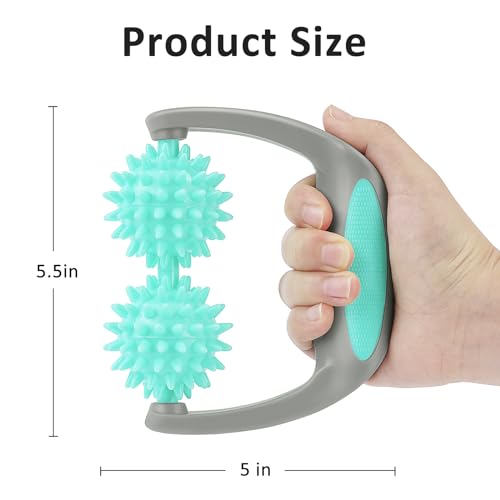 Coolife Fascia Release Spiky Massage Roller, Muscle Cellulite Massager | Deep Tissue Massage Tool for Neck Shoulder Legs, 2 Balls Pressure Trigger Point Myofascial Manual Body Massager for Women Men