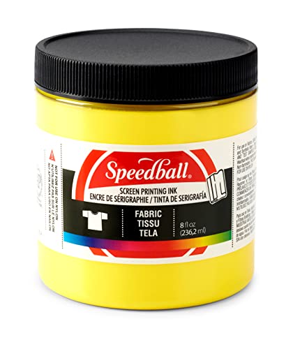 Speedball Fabric Screen Printing Ink, 8-Ounce, Yellow for T-Shirt and Silkscreen Printmaking - color: Yellow, size: 8 fl oz
