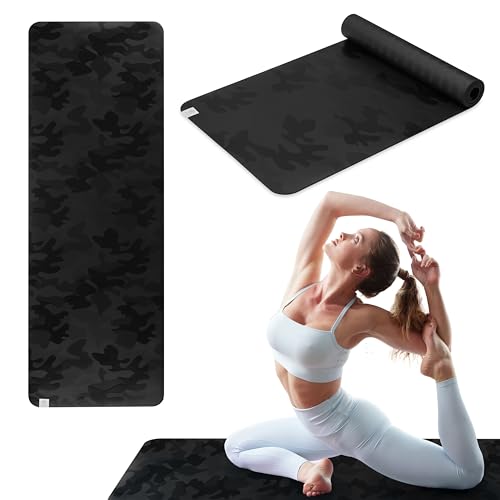 Gaiam Dry-Grip Yoga Mat, Non-Slip, Hot Yoga - color: Camo (Standard)