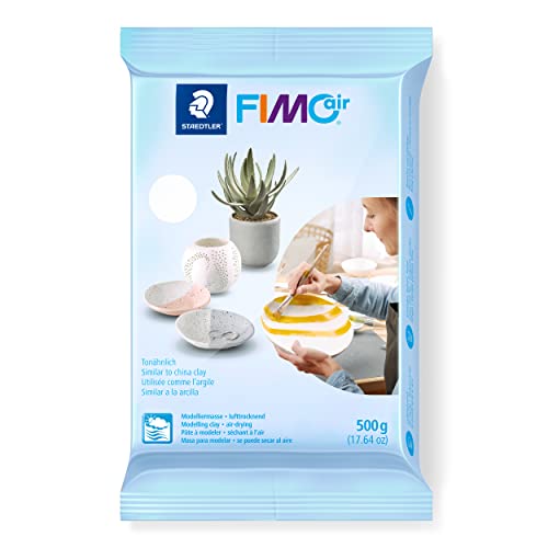 STAEDTLER FIMOair White 1.1 lbs / 500 g Air-Dry Modeling Clay - Sculpting and Pottery, Ready and Easy to Use, Ideal for Adult Arts and Crafts
