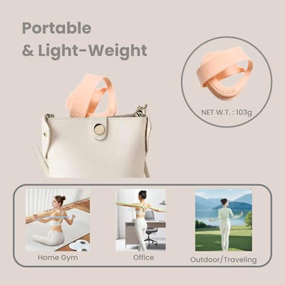 Figure 8 Resistance Band with Non-Slip Handles - color: 15LB Pink