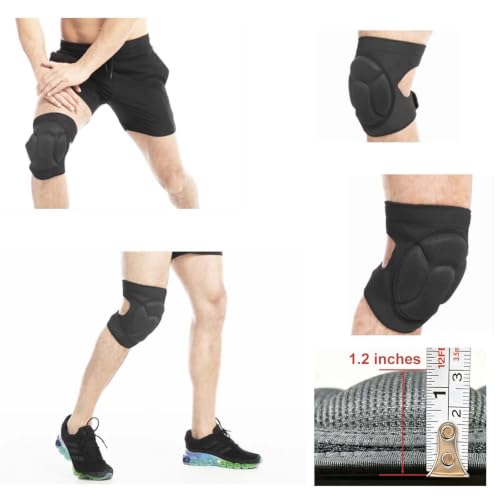 Plus Size Knee Pads with Soft Foam for Men Women, Adjustable, Black, 1 Pair - color: Black, size: X-Large