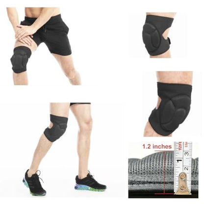 Plus Size Knee Pads with Soft Foam for Men Women, Adjustable, Black, 1 Pair - color: Black, size: X-Large