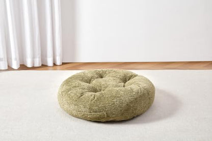 Floor Cushion Pillow, Portable Large - color: Round, Green
