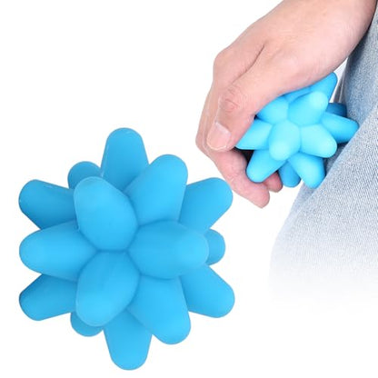 Dioche Spiky Massage Balls, 2 Colors Acupoint Physical Massage Balls, Lacrosse Ball Roller Set Perfect for Foot Massage, Deep Tissue Massage, Trigger Point (Blue)