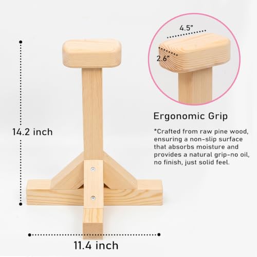 SAMTROY Handstand Canes for Balance Training | Moisture-Absorbent Grip, Non-Slip Wide Base, Ergonomic Handles, Portable For Yoga, Gym & Home Handstand Training - color: Wood-3