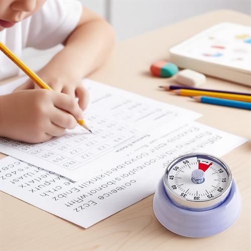 60-Minute Magnetic Visual Timer, Silent Operation and No Battery Needed, Time Management Tools for Kitchen, Homeschool Desk, Office Meetings & Home Learning Timer (Purple) - color: Purple