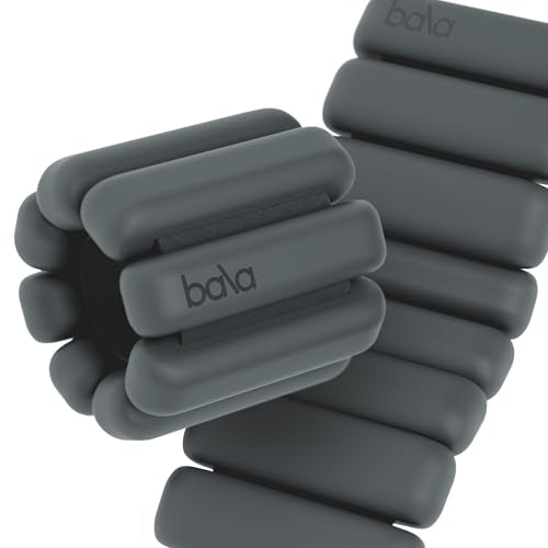 Bala Bangles Wrist & Ankle Weights for Women & Men, Home Gym Equipment | Adjustable Weighted Bands for Arm & Legs Workouts - Pilates, Yoga, Walking, Barre, & Strength Training Exercise - color: Charcoal, size: 1 LB