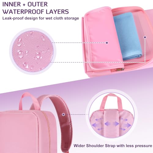 INFANZIA Yoga Mat Carrier Bag,30L Waterproof Tote with Shoulder Strap - color: Pink