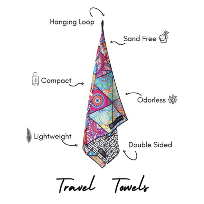 ECCOSOPHY Microfiber Beach Towel - Quick Dry, Sand Free and Oversized 71x35 | Super absorbent, lightweight, swimming, gym, extra large, pool, cruise, camping, yoga, travel, compact, carry bag, vacation - color: Havana