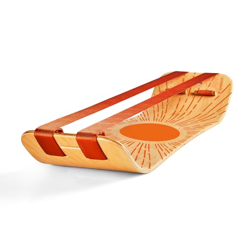 GIBBON SlackBoard, Balance Board Kids & Adults, Slackline Balance Trainer - color: Sunbeam Plus - 2 Line