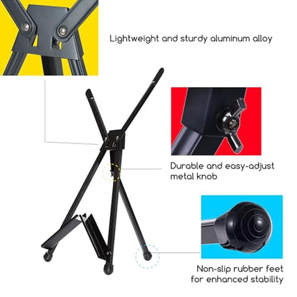 MEEDEN Tabletop Easels, Metal Easel Stand for Painting & Display, Aluminum Desktop Art Painting Easel, Foldable Portable Paint Easel Tripod Stand for Canvas, Paintings, Photos, Books, Signs - size: 1-Pack