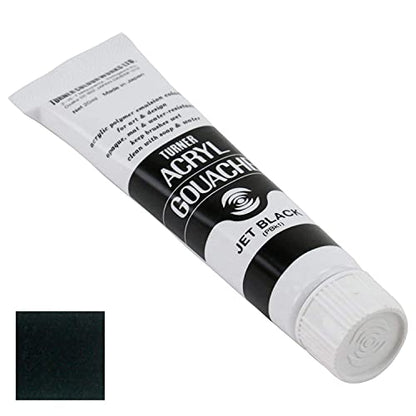 Turner Colour Works Acryl Gouache Artist Acrylic Paint - Single 20 ml Tube - Jet Black - color: Jet Black, size: 0.7 Fl Oz (Pack of 1)