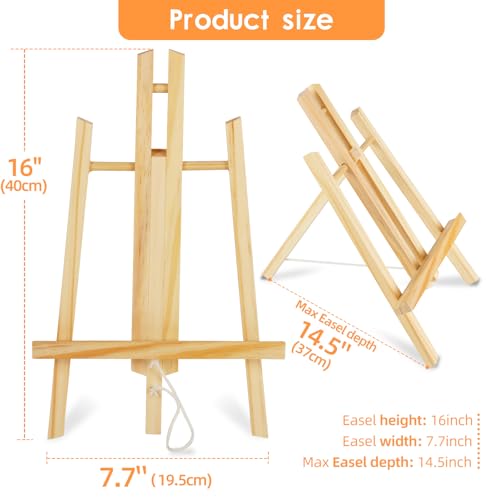 6 Pack16 x7.7 Wooden Easel,Easel Stand for Painting | Tabletop Easel for Artist/Students/Beginners, Portable Canvas Photo Picture Sign Holder - style: 16'' - 6 PK
