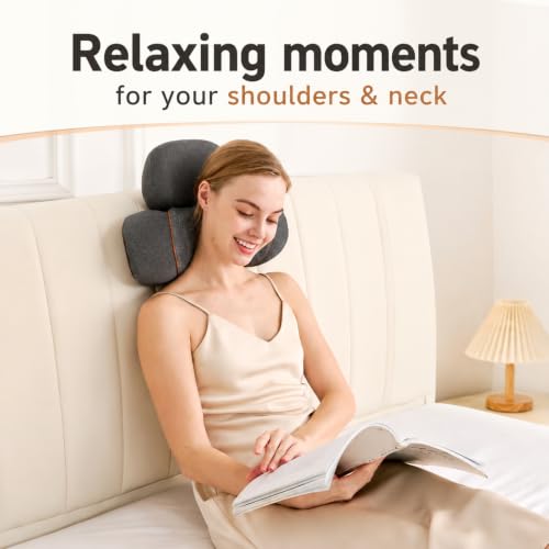 3-in-1 Rechargeable Neck Massager Pillow with Heat Therapy | Cervical Neck Support Pillow with Vibration Massage & Traction, Ergonomic Memory Foam Relaxation Pillow for Men Women