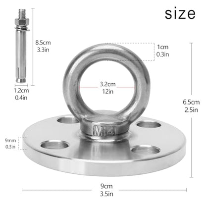 F.Life Ceiling Mount Hooks - Hold Up to 1100 lbs,Yoga Starter Set - Suitable for Gym Rings, Suspensions, Indoor/Outdoor Use -304 Stainless Steel Suspension Hook Gym, Aerial Silks Yoga Swing Hammock
