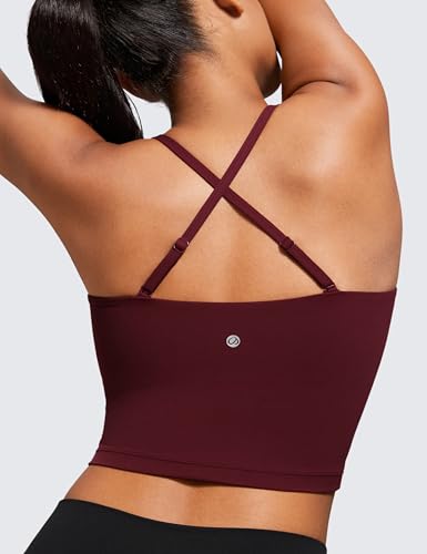 CRZ YOGA Butterluxe Cami Crop Tank Tops - color: Red Merlot, size: Medium