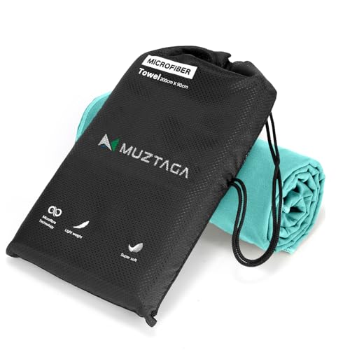 Microfiber Towel for Travel, Camping, Hiking, Backpacking, Shower – Quick Dry, Ultra Compact, Lightweight & Super Absorbent(Mint,51x27 in) - color: Mint, size: 51"x27"