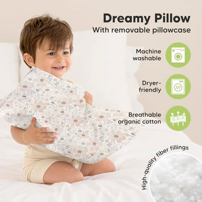 Toddler Pillow with Pillowcase, 13x18 My Little Dreamy Pillow (Flora Vale) - color: Flora Vale