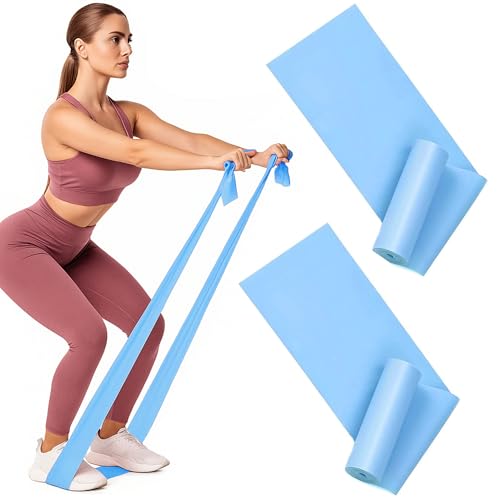 Resistance Bands, Non-Latex Elastic Exercise Bands for Upper and Lower Body, Strength Training Without Weights, Ideal for Physical Therapy, Pilates, Rehab, Home Fitness, Beginners - color: Blue