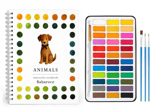 Babaroce Animals Watercolor Workbook with 36-Color Watercolor Paint Set | Great Gift for Art Lovers - size: WITH 36 COLOR PALETTE