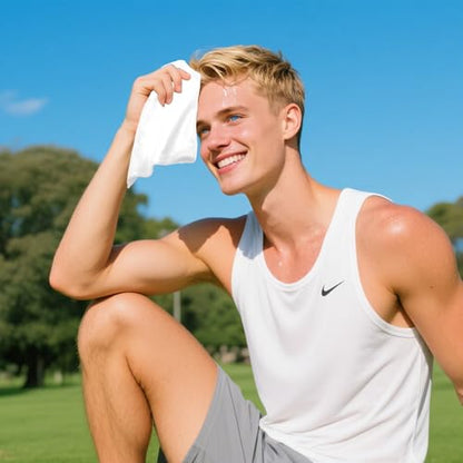 12 Pack Sweat Absorbing Handkerchiefs,Microfiber Sweat Rags Towels for Men & Women,Small Sweat Cloth for Hand,Hankies - color: Classic White