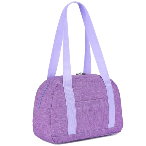 Mini Gym Bag for Women Girl 12 inch Small Gym Tote Lightweight Carry On Bag - color: Light Purple