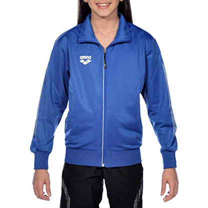 ARENA Kids Teamline Knitted Poly Jacket Full Zipper Collared Side Pockets Track Suit Quick Drying Lightweight Performance Swimming Training Pool Soccer Apparel Sports Clubs, Royal Blue, XX-Large