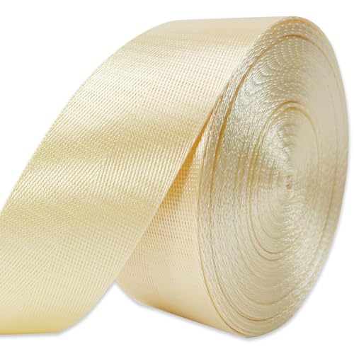1 1/2" Ivory White Nylon Webbing 12yds for Bag Straps Crafts - color: Ivory
