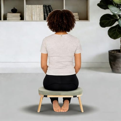Foldable&Ergonomic Meditation Stool Foldable Kneeling Meditation Bench w/Cushion