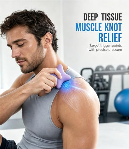 Trigger Point Massage Tool, 3" × 2.6", Deep Tissue Manual Massage Ball for Muscle Knots & Myofascial Release, Physical Therapy Tool for Plantar Fasciitis, Foot Hand Hip & Back Soreness Relief - color: Purple