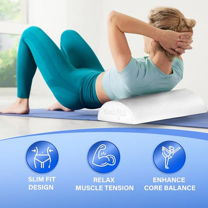 Yes4All Medium Firm Half Foam Rollers for Post-Workout Relaxation, 12/18/24/36 inch PE Foam Roll for Back Massage & Yoga Exercise - color: White, style: 24-inch