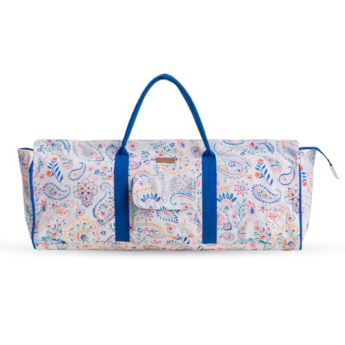 Maison d' Hermine Yoga Mat Duffle Bag Gym Tote Yoga Mat Carry Bag | Cylindrical bag for Woman Men Gifts Adjustable shoulder straps with Drawstring Water Bottle Pocket and zipper pocket - color: Indian Floral, style: Yoga Mat Tote