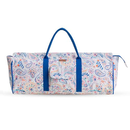 Maison d' Hermine Yoga Mat Duffle Bag Gym Tote Yoga Mat Carry Bag | Cylindrical bag for Woman Men Gifts Adjustable shoulder straps with Drawstring Water Bottle Pocket and zipper pocket - color: Indian Floral, style: Yoga Mat Tote