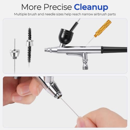 Nicpro Airbrush Cleaning Kit, 4 x 4 fl oz / 120 ml Airbrush Cleaner | with Glass Cleaning Pot, Easily Cleans Water-Based & Acrylic Paints for Airbrushes and Artistic Tools - size: 16 fl oz