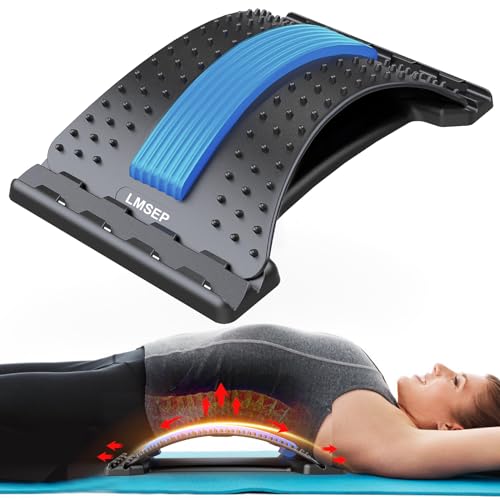 LMSEP Back Stretcher for Lower Back Pain Relief, Multi Level Back Cracker Board for Herniated Disc, Scoliosis, Spine Decompression, Back Cracking Device, Upper and Lower Back Stretcher
