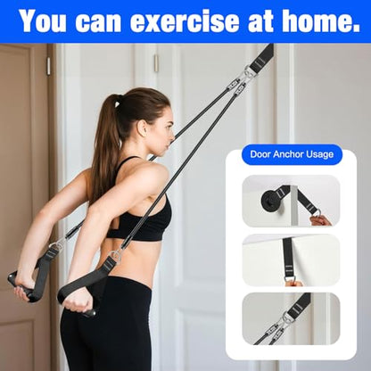 Bbtops Pilates Bar Kit with Resistance Bands,Pilates Bar with Stackable Bands Workout Equipment for Legs,Hip,Waist and Arm,Exercise Fitness Equipment for Women & Men Home Gym Yoga Pilates - color: Matte Black