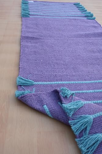 Jaipur art & Rugs Organic Cotton Yoga Mat - Eco-Friendly Hand-Woven Rug - Non Slip & Thick (24”x72”x5mm) for Everyday Fitness at Home - Comfortable Extra-Long - color: Grey Green