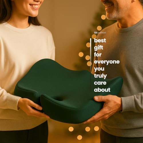 Seat Cushion for Tailbone Pain Relief, Extra Large Office Chair Cushion - color: Green & Dark Gray