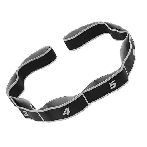 8-Section Dance Stretching Belt, Multi-Loop Pilates Pull Strap with Numbers, Elastic Latin Dance Stretch Band for Yoga, - color: Gray