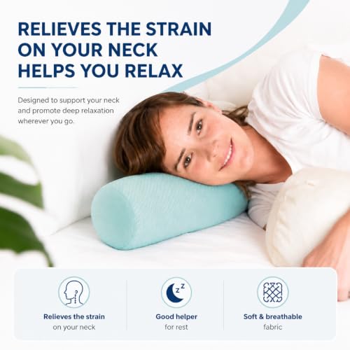 Neck Roll Pillow, Cervical Neck Pillow Bolster Pillow for Sleeping - color: Sage Green