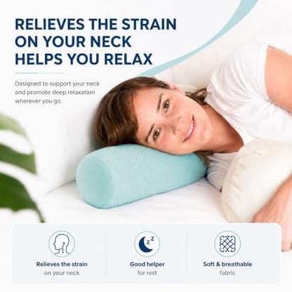 Neck Roll Pillow, Cervical Neck Pillow Bolster Pillow for Sleeping - color: Sage Green