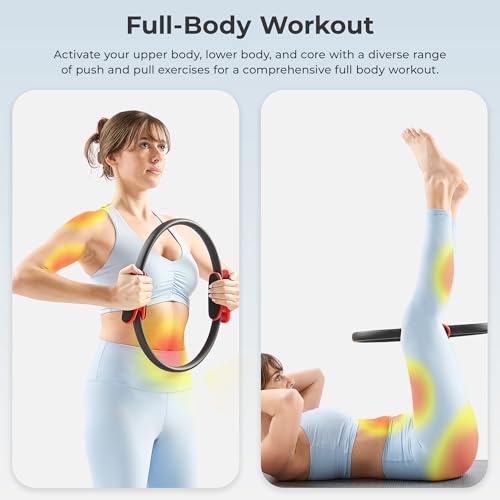 Sunny Health & Fitness 15” Pilates Ring, Resistance Circle for Toning