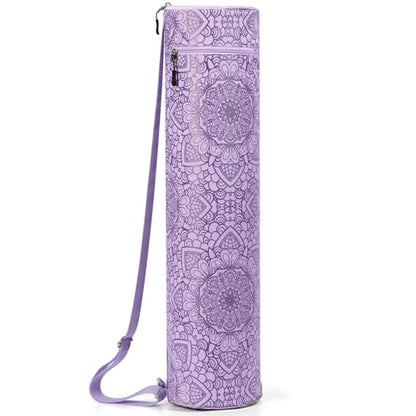 Gonex Yoga Mat Bag, Full-Zip Mat Carrier | 600D Oxford Fabric, Wet Pocket, Front Zip Pocket, Adjustable Strap, Fits Mats up to 26" - color: Lilac Purple