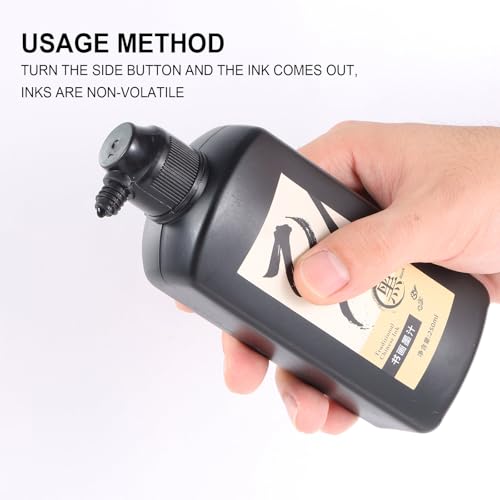 120ml Black Sumi Ink,Chinese Brush Calligraphy Ink (4.06oz) | Traditional Sumi Brush Liquid Ink for Practice & Professional Creation; Compatible with Japanese & India Ink