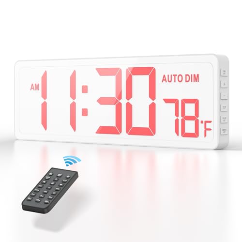 REACHER 16.5" Large Digital Wall Timer Clock, Countdown/up, Remote Control - color: White