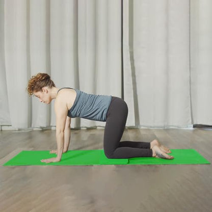 BalanceFrom 71x24 Inches Yoga Mat with Knee Pad and Optional Blocks – Extra 1-Inch Thick Non-Slip Foam with Anti-Tear Surface and Carrying Strap for Home, Studio, or Gym Workouts - color: Green, style: Mat & Knee Pad