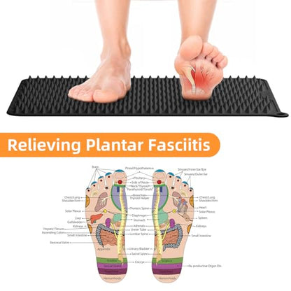 Acupressure Mat for Foot Massage, Silicone Foot Reflexology Mat | Portable Feet Mat for Plantar Fasciitis Relief and Muscle Relaxation - color: Grey