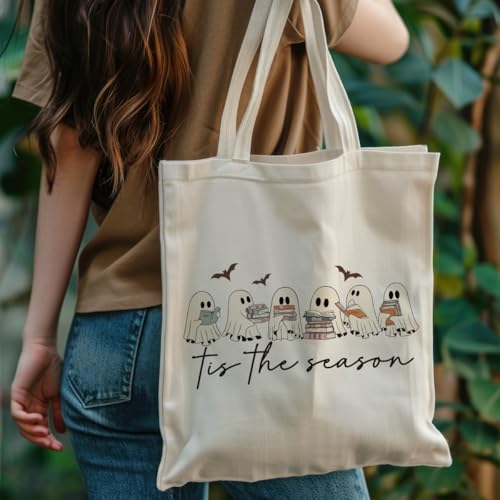 Canvas Bag for Women Grocery Shopping Travel Gym Weekender Vacation Womens Work Tote Bag Gifts - color: Tis the Season